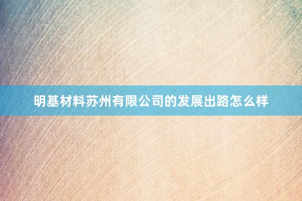 明基材料苏州有限公司的发展出路怎么样